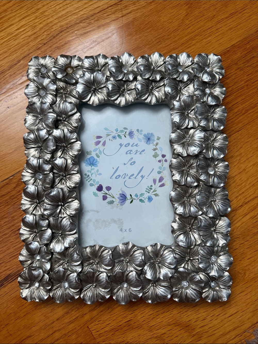 Silver Floral 4x6 Picture Frame - Home Accents